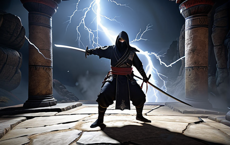Black Desert Online Ninja**
A male Ninja from Black Desert Online, shrouded in dark, swirling shadows, poised in a mid-teleport motion. His twin daggers are a blur of motion, striking a single, stunned enemy with lightning speed and precision. Emphasize the phantom-like agility, the intensity of a decisive, single-target assassination, and a sense of overwhelming, sudden impact. The background hints at a dynamic PvP arena or a dark PvE grinding spot.

**