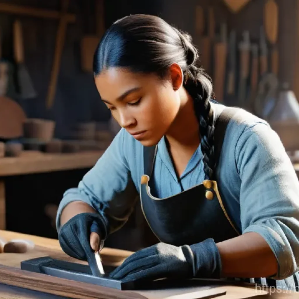 검은사막 제작 공방 효율적 사용법 - **Prompt: Dedicated Artisan in a Bustling Workshop**
    "A female Black Desert Online character, ap...