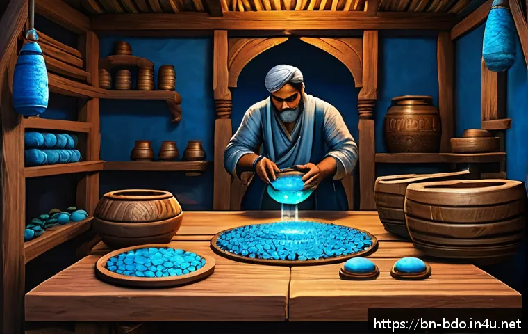 검은사막 투발라 장비 업그레이드 - A detailed fantasy game crafting scene showing a skilled Bengali player upgrading Tuvala equipment u...